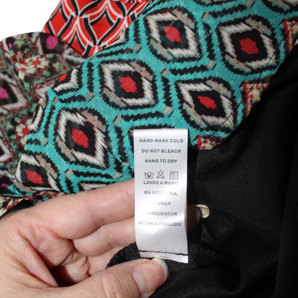 SALE! Doe & Rae Maxi Dress COLORFUL GEOMETRIC PRINT S EUC - Picture 13 of 15